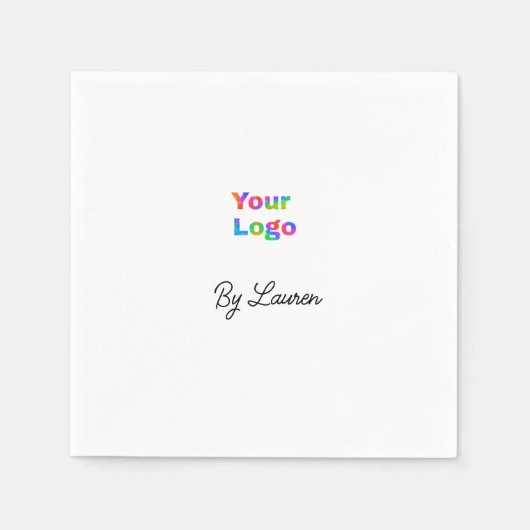 EINFACH MINIMAL FÜGEN SIE IHR LOGO CUSTOM-TEXT HIE SERVIETTE (Vorderseite)