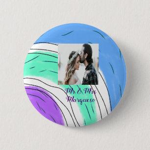 einfach minimal fügen Sie Ihr Namensfoto blau grün Button