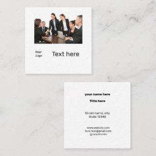 EINFACH MINIMAL FÜGEN SIE IHREN LOGO CUSTOM TEXT H QUADRATISCHE VISITENKARTE