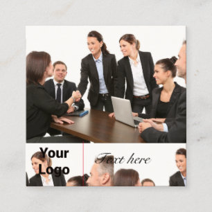 EINFACH MINIMAL FÜGEN SIE IHREN LOGO CUSTOM TEXT H QUADRATISCHE VISITENKARTE