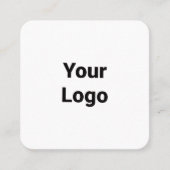 EINFACH MINIMAL FÜGEN SIE IHREN LOGO CUSTOM TEXT H QUADRATISCHE VISITENKARTE (Vorderseite)