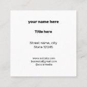 EINFACH MINIMAL FÜGEN SIE IHREN LOGO CUSTOM TEXT H QUADRATISCHE VISITENKARTE (Rückseite)