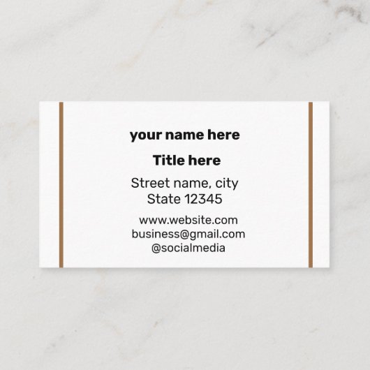 EINFACH MINIMAL FÜGEN SIE IHREN LOGO CUSTOM TEXT H VISITENKARTE (Rückseite)