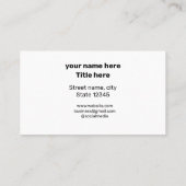 EINFACH MINIMAL FÜGEN SIE IHREN LOGO CUSTOM TEXT H VISITENKARTE (Rückseite)