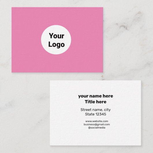 EINFACH MINIMAL FÜGEN SIE IHREN LOGO CUSTOM TEXT H VISITENKARTE (Vorne/Hinten)