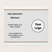 EINFACH MINIMAL FÜGEN SIE IHREN LOGO CUSTOM TEXT H VISITENKARTEN (Außenseite Aufgefaltet)