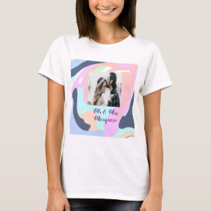 einfach minimal fügen Sie Ihren Namen Foto Pastell T-Shirt