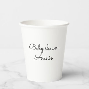 einfach minimal fügen Sie Ihren Namen Text Baby Sh Pappbecher