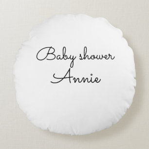 einfach minimal fügen Sie Ihren Namen Text Baby Sh Rundes Kissen