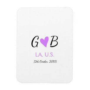 EINFACH MINIMAL Fügen Sie Ihren Paarnamen Städtena Magnet