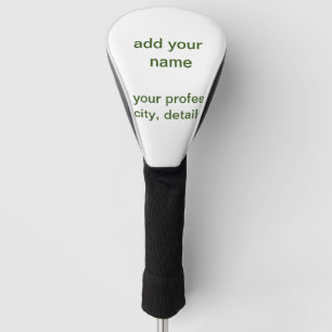 Einfach minimal grün füge deinen Text Namen Foto h Golf Headcover