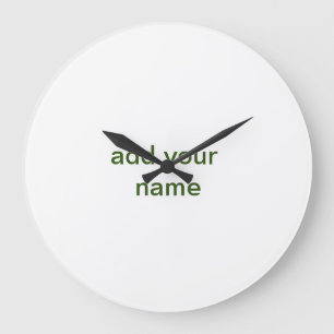 Einfach minimal grün füge deinen Text Namen Foto h Große Wanduhr