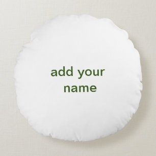Einfach minimal grün füge deinen Text Namen Foto h Rundes Kissen