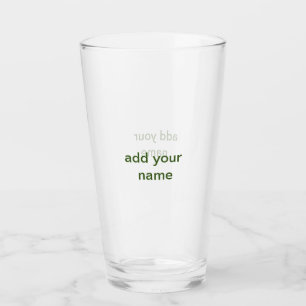Einfach minimal grün fügen Sie Ihren Text Namen Fo Glas