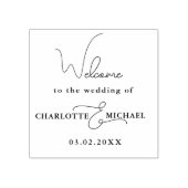 Einfach, minimal, handschriftlich "Willkommen" Gummistempel (Prägung)