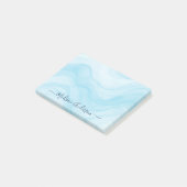 Einfach Minimal Hellblau Aquarell Personalisiert Post-it Klebezettel (angewinkelt)
