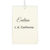 Einfach minimal Ihren Namen Text Platz city custo  Autolufterfrischer (Vorderseite)