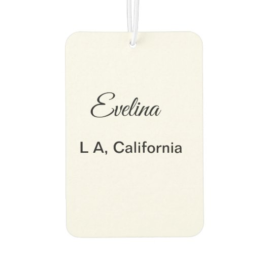 Einfach minimal Ihren Namen Text Platz city custo  Autolufterfrischer (Rückseite)