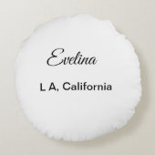 Einfach minimal Ihren Namen Text Platz city custo Rundes Kissen (Rückseite)