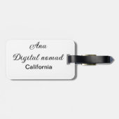 Einfach minimal Ihren Namen Text Platz Kalifornien Gepäckanhänger (Rückseite horizontal)