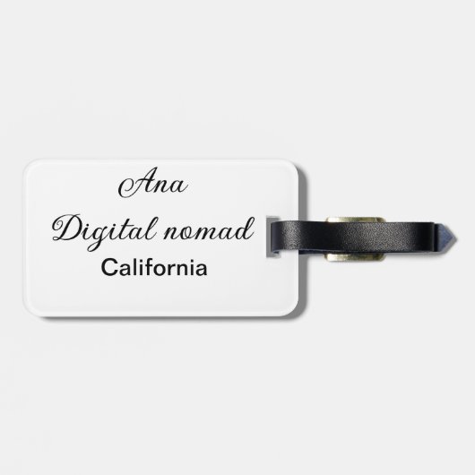 Einfach minimal Ihren Namen Text Platz Kalifornien Gepäckanhänger (Rückseite horizontal)