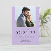 Einfach Minimal Lilac 2 Foto Save the Date (Stehend Vorderseite)
