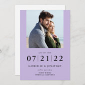 Einfach Minimal Lilac 2 Foto Save the Date (Vorne/Hinten)