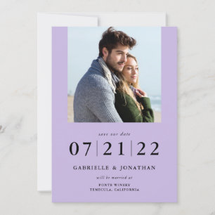 Einfach Minimal Lilac 2 Foto Save the Date