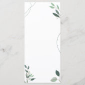 Einfach Minimal Rustikal Eukalyptus Grüne Abendess Menükarte (Rückseite)