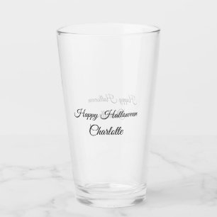 EINFACH MINIMAL.SÜß NAME BABY frohes Halloween Glas