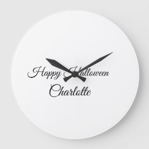 EINFACH MINIMAL.SÜß NAME BABY frohes Halloween Große Wanduhr