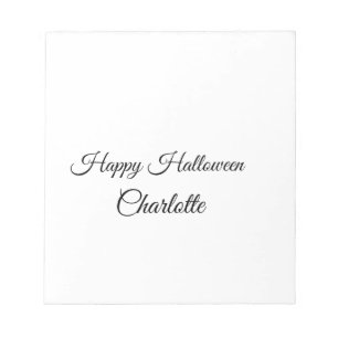 EINFACH MINIMAL.SÜß NAME BABY frohes Halloween Notizblock