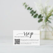 Einfach Minimal Wedding RSVP Website QR Code Card Begleitkarte (Stehend Vorderseite)