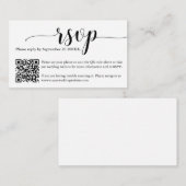 Einfach Minimal Wedding RSVP Website QR Code Card Begleitkarte (Vorne/Hinten)
