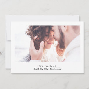 Einfach minimal   Zwei Foto und Vintager Text Save The Date