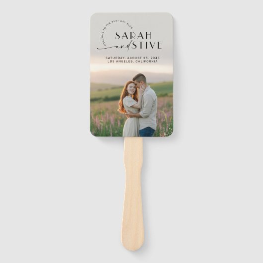 Einfach minimale Foto-Hochzeit Fächer (Vorderseite)