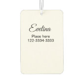 Einfach minimale Hinzufügen Sie Ihren Namen Text P Autolufterfrischer (Rückseite)