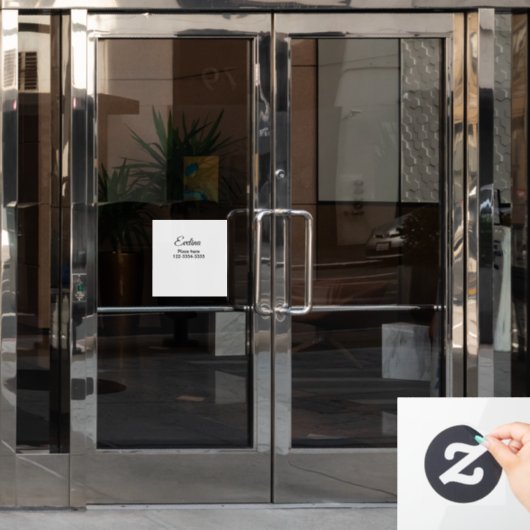 Einfach minimale Hinzufügen Sie Ihren Namen Text P Fensteraufkleber (Büro Tür)