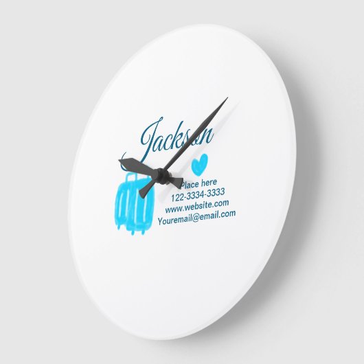 Einfach minimale Hinzufügen Sie Ihren Namen Text P Große Wanduhr (Winkel)