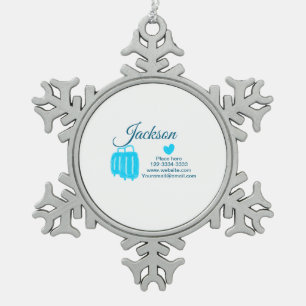 Einfach minimale Hinzufügen Sie Ihren Namen Text P Schneeflocken Zinn-Ornament