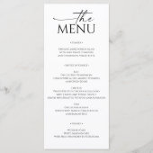 Einfach minimale Hochzeit Menükarte (Vorderseite)