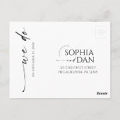 Einfach minimale Hochzeit RSVP Postkarte (Rückseite)
