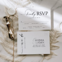 Einfach minimale Hochzeit RSVP Postkarte