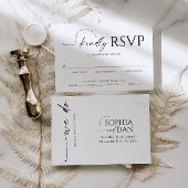 Einfach minimale Hochzeit RSVP Postkarte