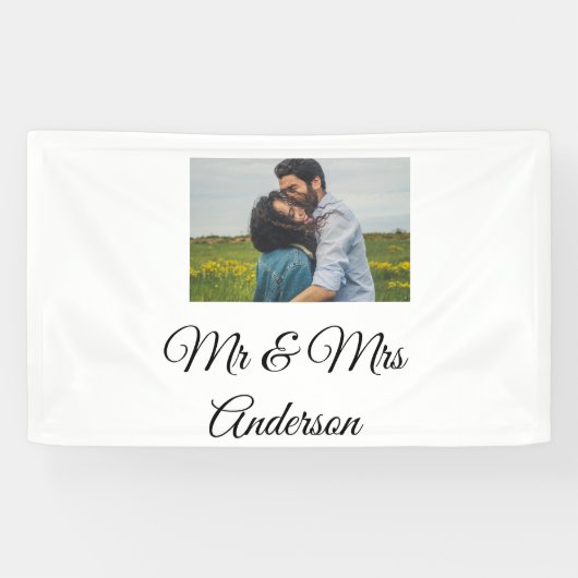Einfach minimale mr und mrs fügen Sie Ihren Namen Banner (Horizontal)