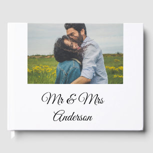 Einfach minimale mr und mrs fügen Sie Ihren Namen Gästebuch