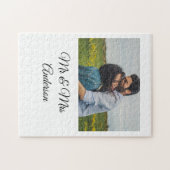 Einfach minimale mr und mrs fügen Sie Ihren Namen Puzzle (Horizontal)