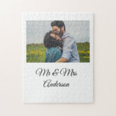 Einfach minimale mr und mrs fügen Sie Ihren Namen Puzzle (Vertikal)