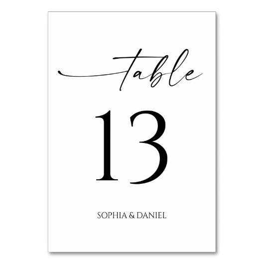 Einfach minimale Tischnummern (Rückseite)