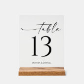 Einfach minimale Tischnummern Acrylschild (Vorderseite)